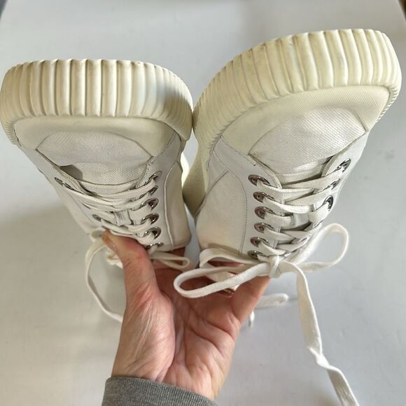 VERONICA BEARD Women's Parise Canvas & Leather Sneakers White Size 9.5 - Picture 10 of 16